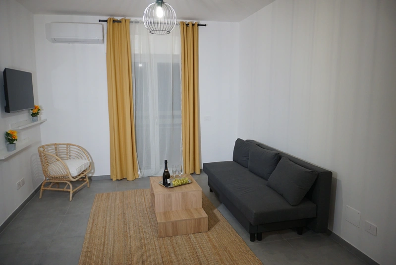 2. APPARTAMENTO – AREA SOGGIORNO CON DIVANO LETTO VISTA GENERALE